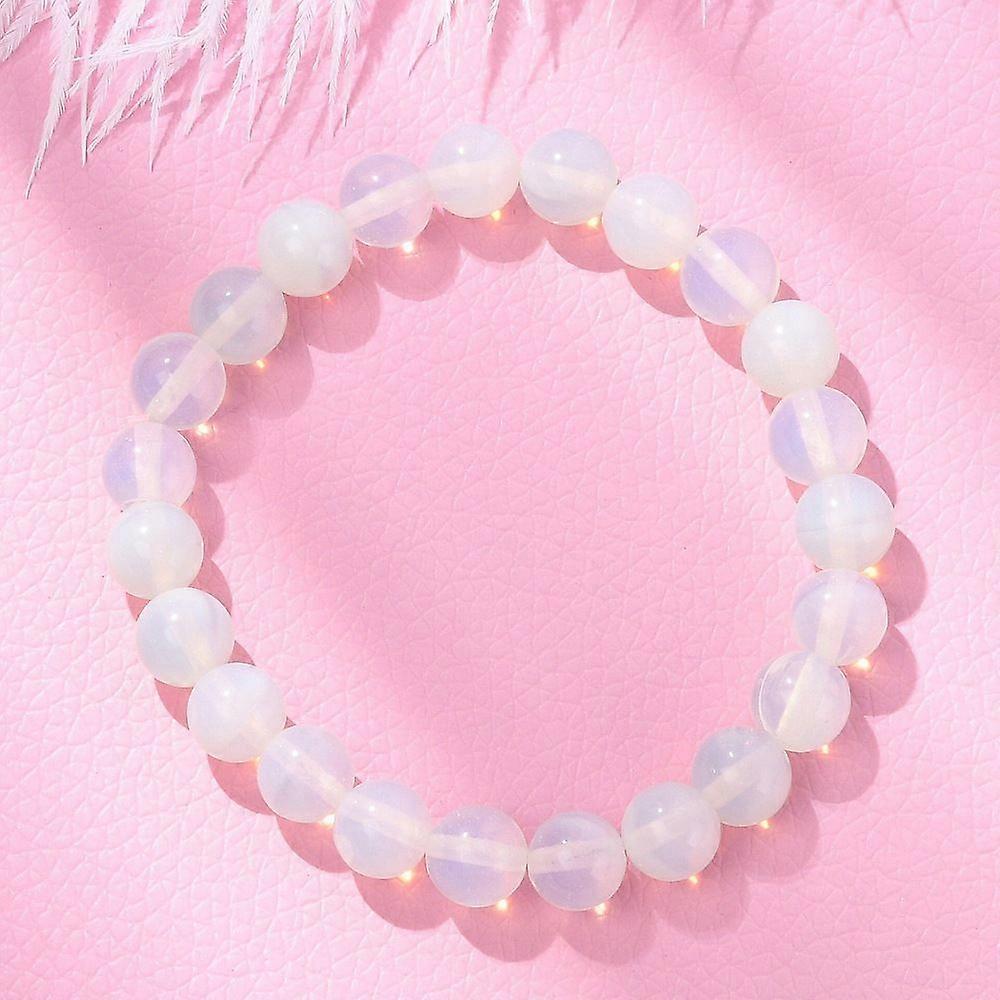 Opal Round Beaded Stretch Bracelets Inner Diameter: 2 inch(5.2cm) Beads: 8mm