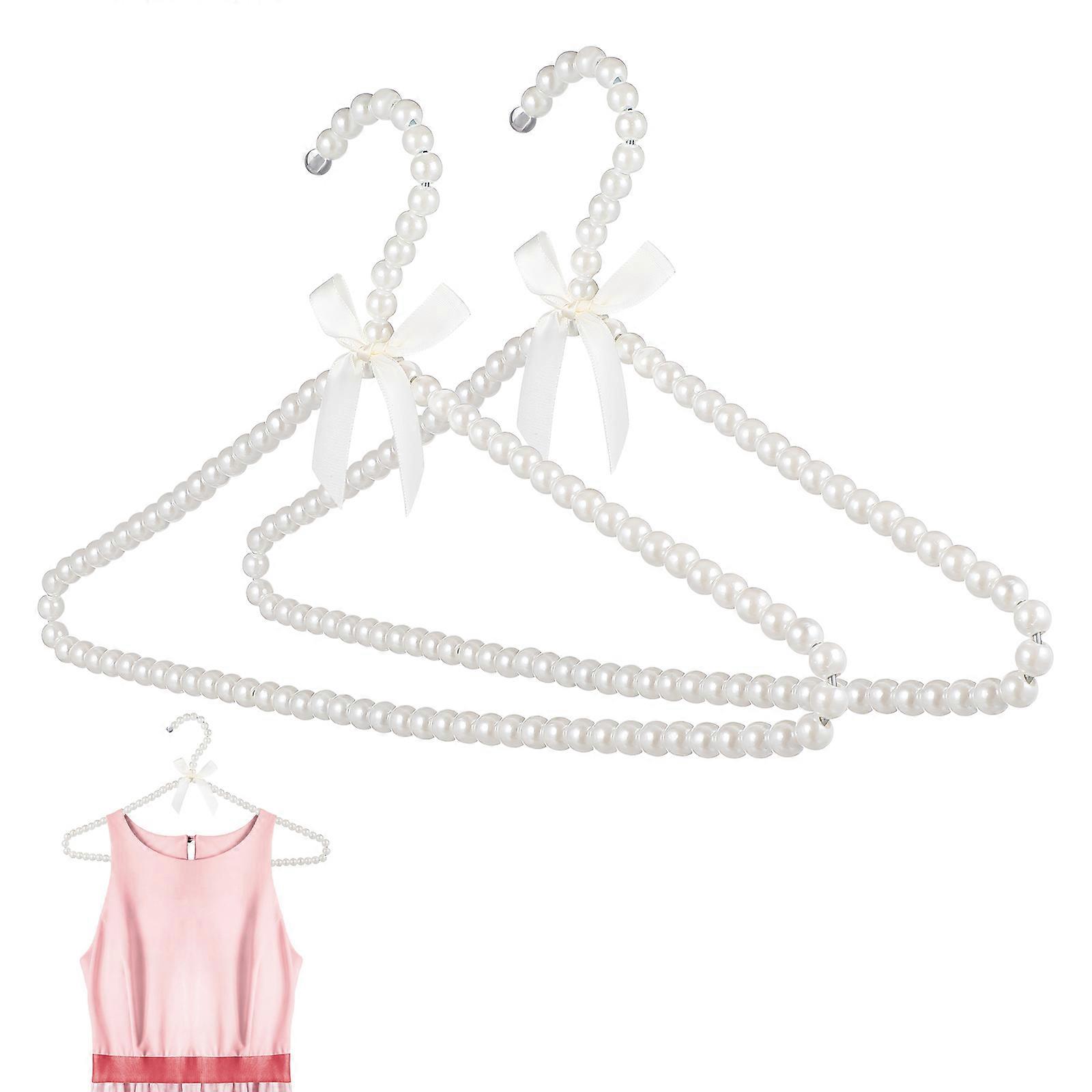 Creative Hangers Bowknot Clothes Hangers Artificial Pearl 2Pcs Set