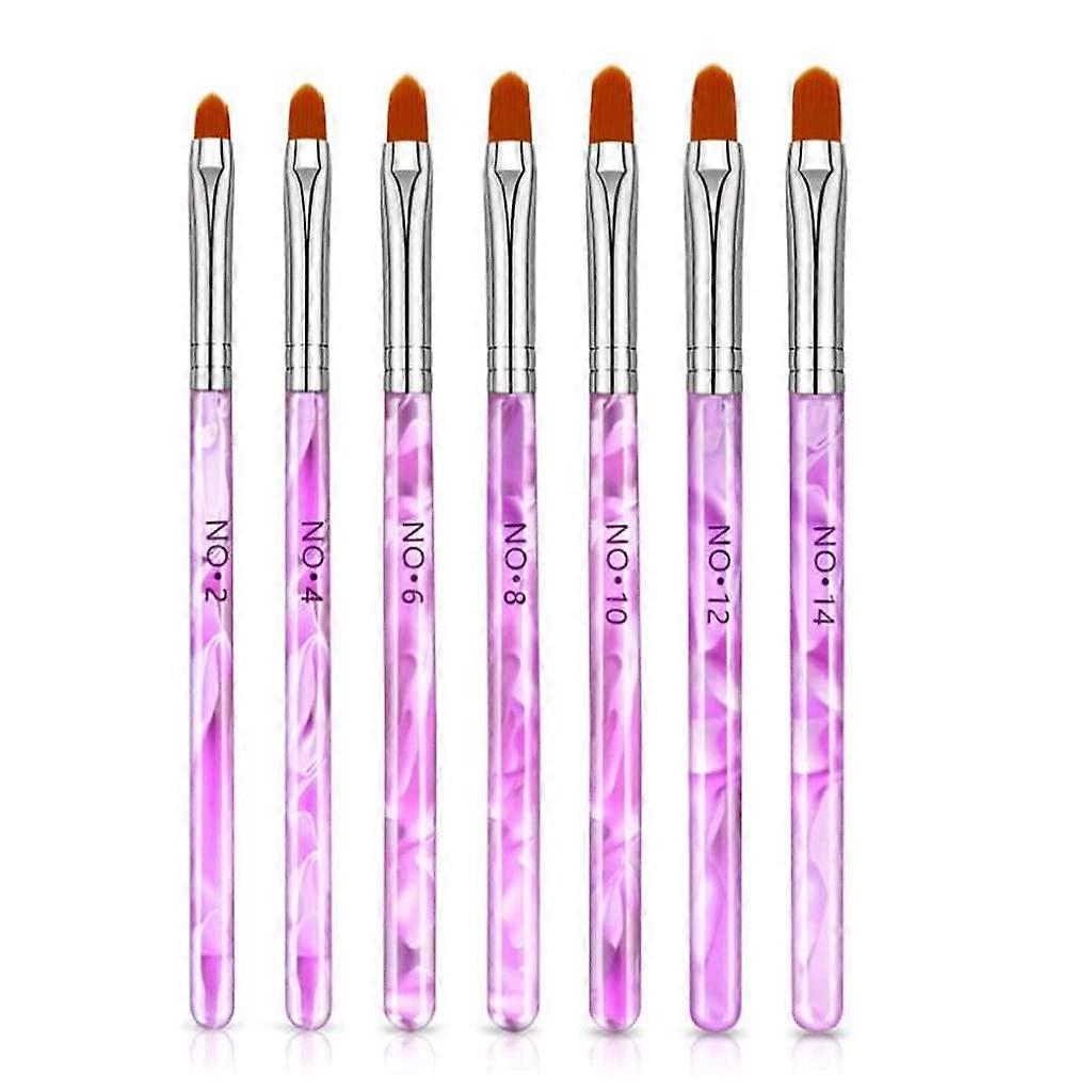 7pcs Gel Nail Brush Set with Nylon Bristles for Smooth Application and Precision Cuticle Control
