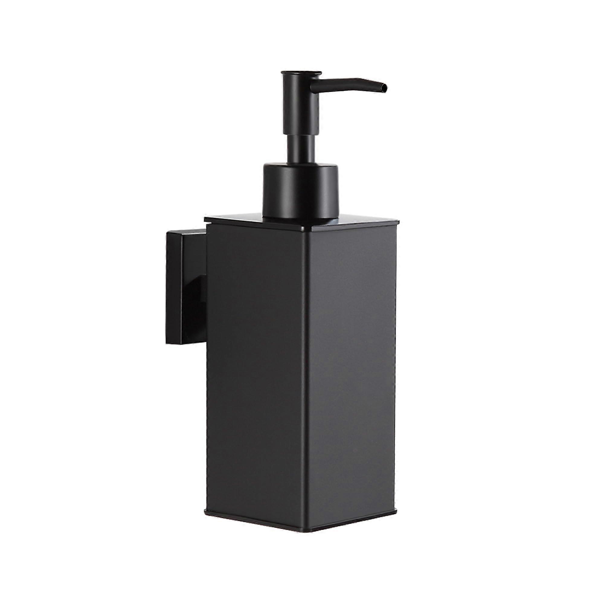 Matte Black Wall Mounted Soap Dispenser 240ML RustResistant Metal for Bathroom Kitchen