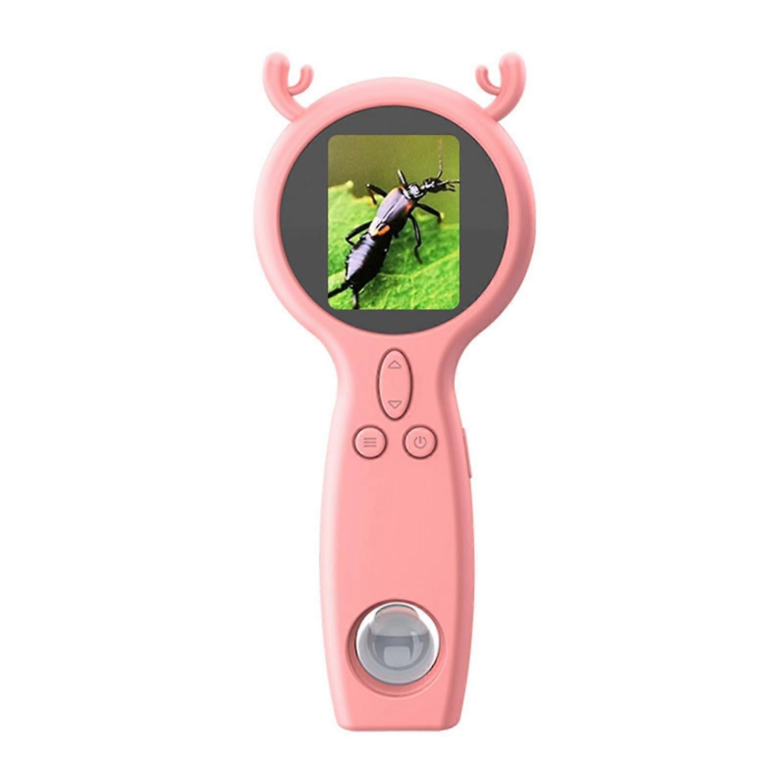 Kids Digital Microscope 500X with Camera Screen, Handheld for Children Outdoor Science Exploration
