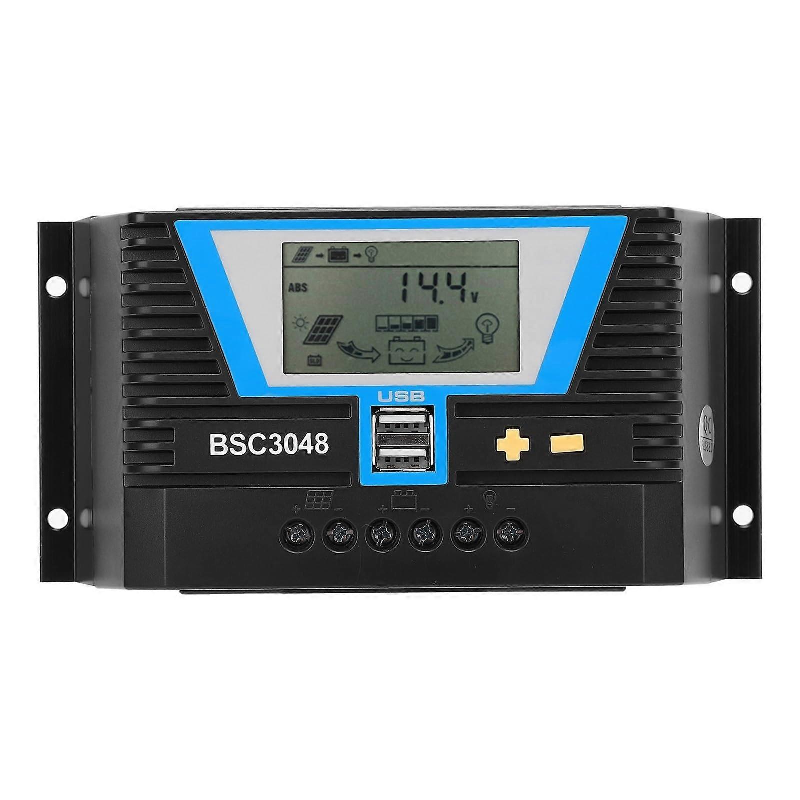 30A MPPT Solar Charge Controller 12V 24V 36V 48V Heavy Duty for Multiple Battery Types