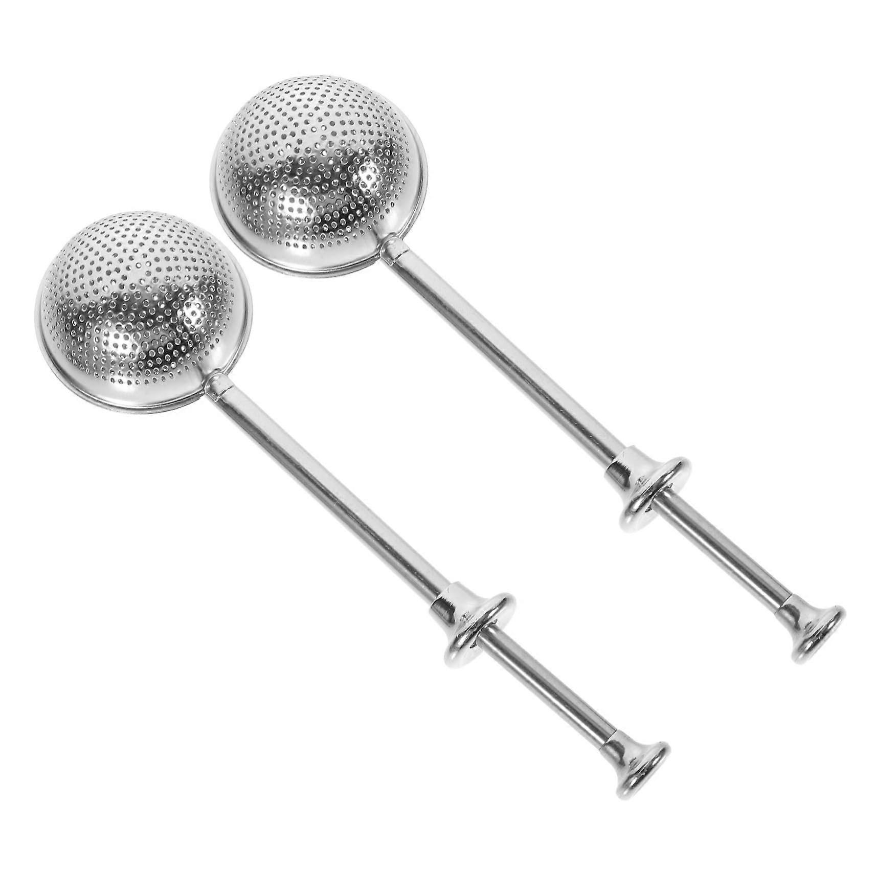 Stainless Steel Tea Infuser Set with Long Handle Fine Mesh Strainer for Loose Leaf Tea 2pcs