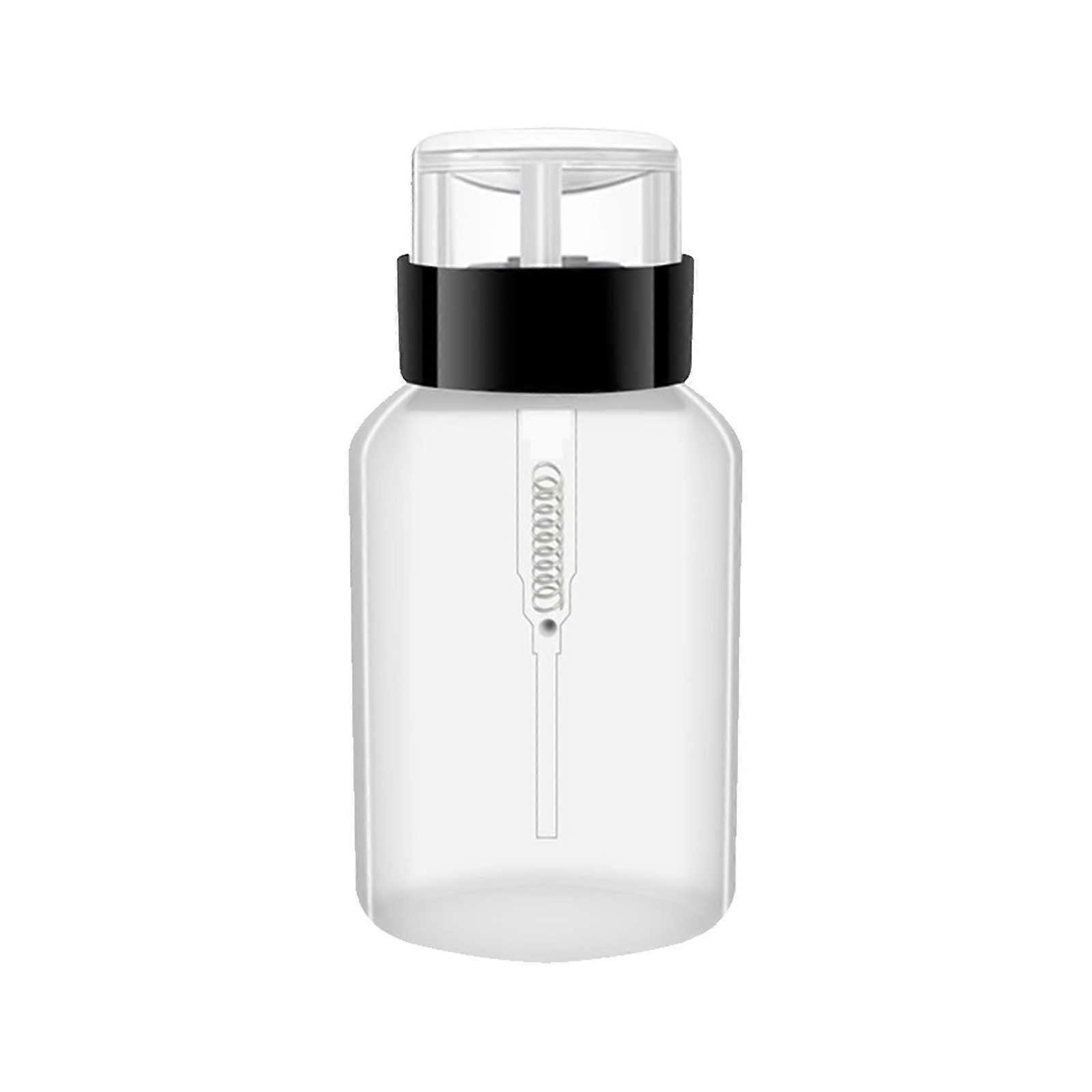 Nail Polish Remover Pump Bottle with Spill Pushdown Dispenser, Compact Travel Size Plastic