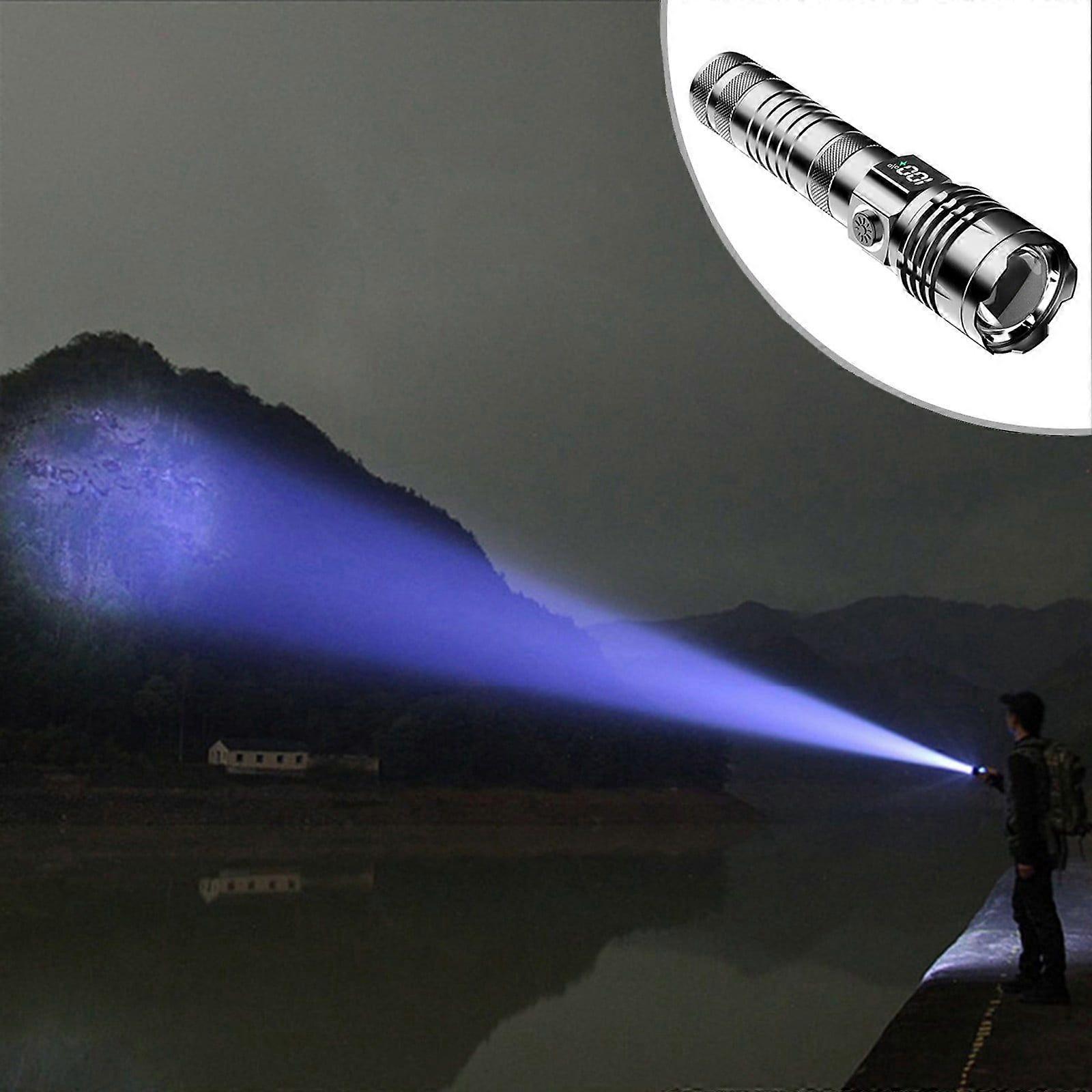 LCD Digital Electric Display Flashlight, Fast Charging Aluminum Alloy, Long-range Water Pr