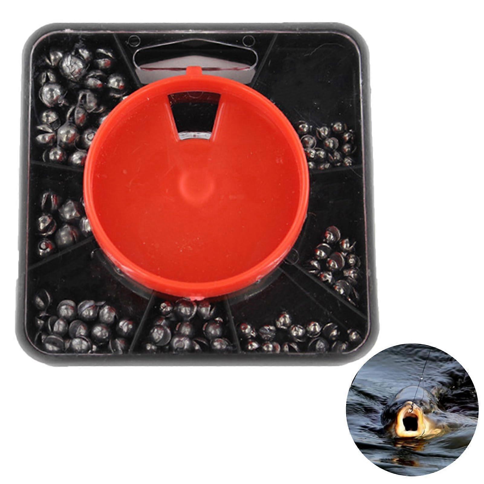 Lead Split Shot Fishing Weights Set with 7Size Dispenser for Carp and Coarse Angling