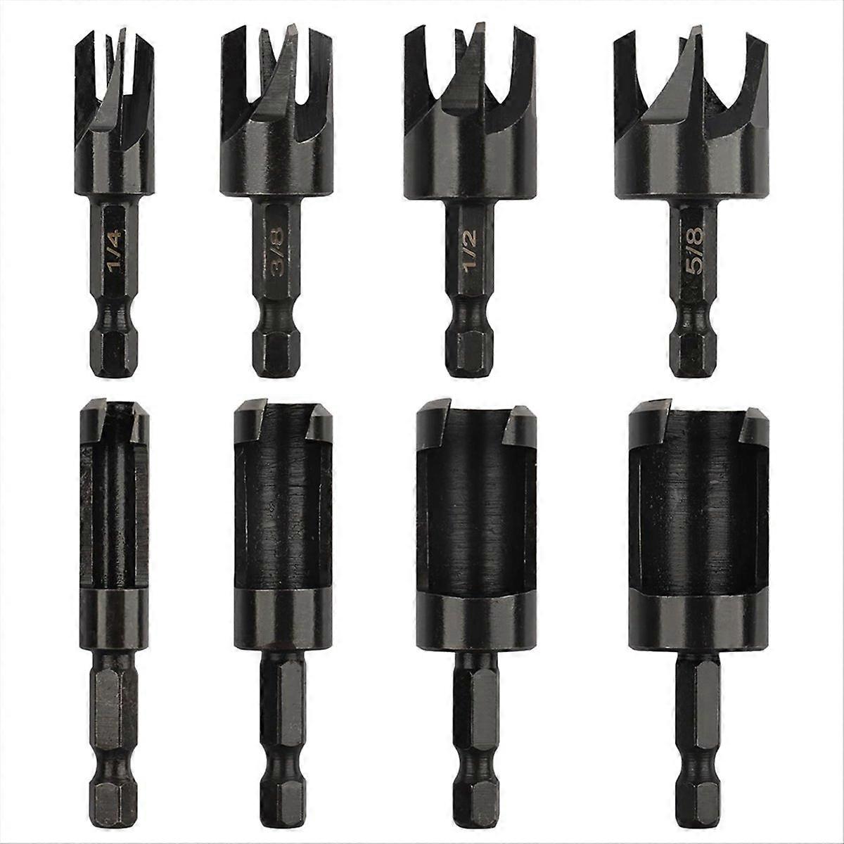 Plug Cutter, 8Pcs Wood Plug Cutters Drill Bit Set with 1/4 Hex Shank