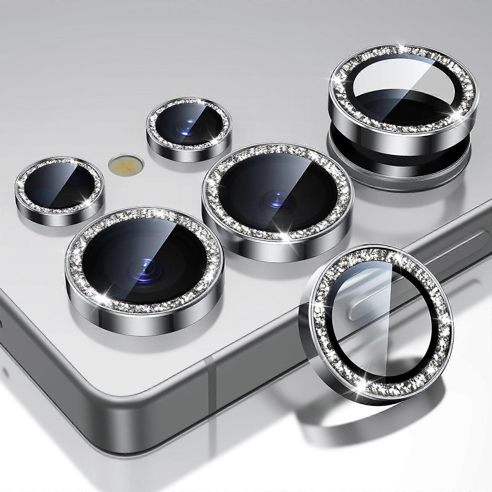 Camera Lens Protector Set Glitter Silver ScratchResistant Case Friendly for Samsung Galaxy S25 Ultra