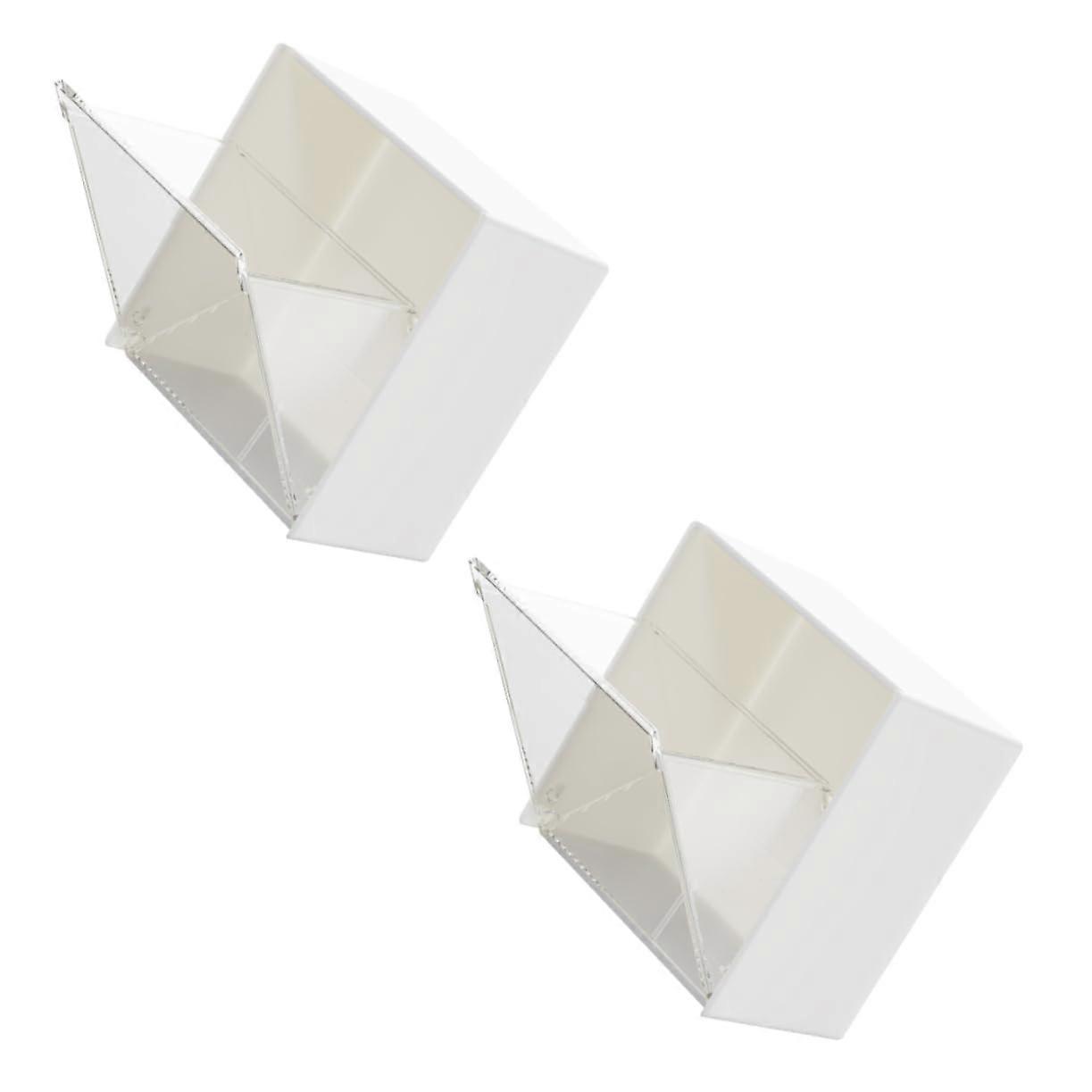 2Pcs Small Plastic Storage Box with Hinged Lid, Wall Mounted Organizer for Office and Home