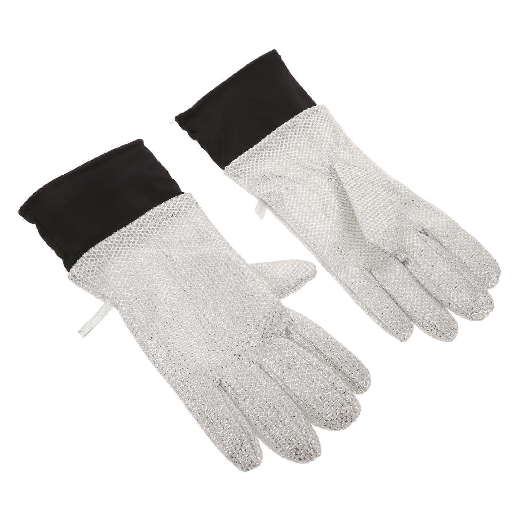 Dishwashing Gloves with Builtin Scrub Surface, Reusable Heat Resistant Kitchen Cleaning