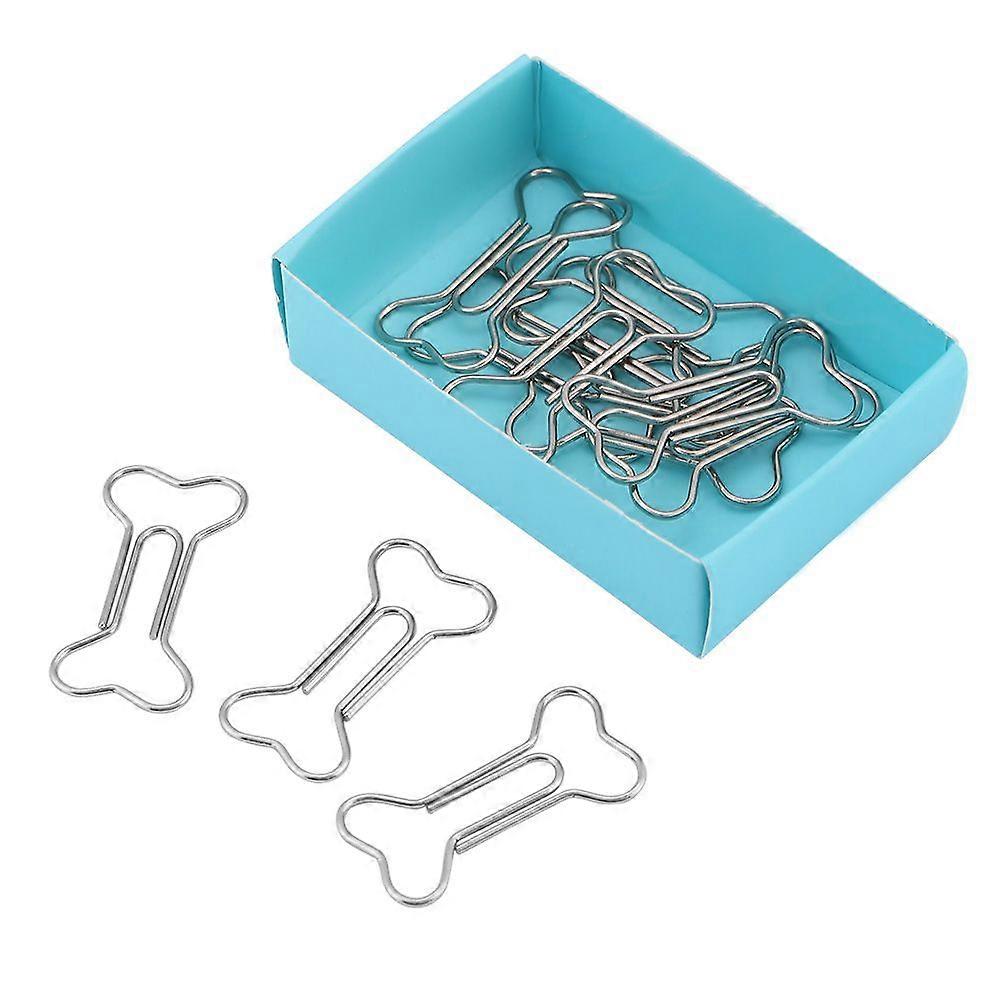 12 Pcs Creative Bone Shape Paper Clips Funny Bookmark Marking Document Organizing Clip
