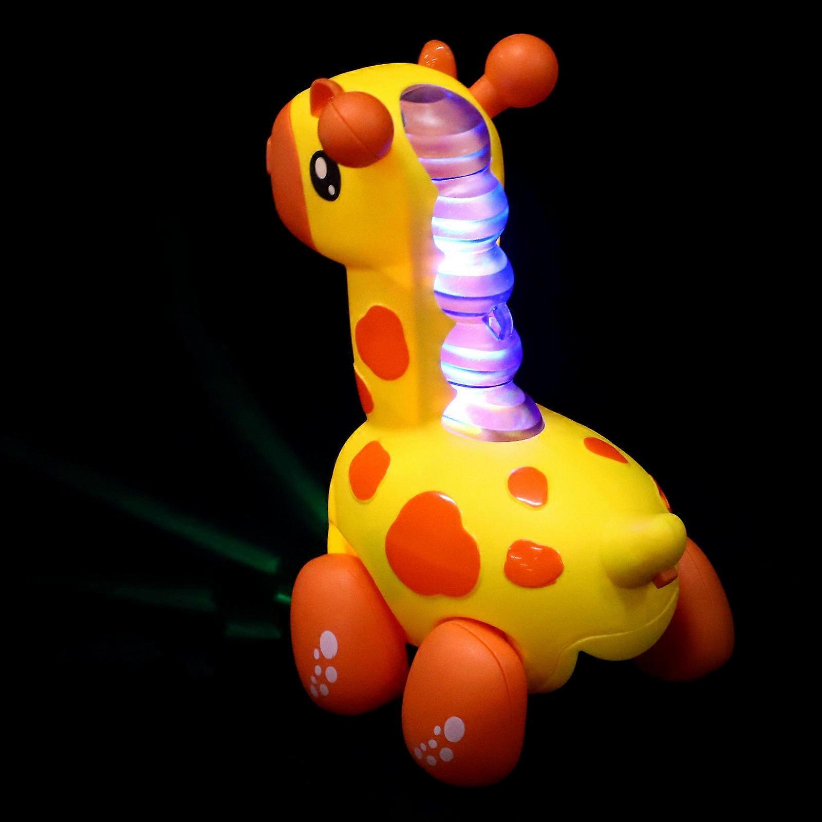 Electric Giraffe Toy with Pulling Rope for Toddlers Interactive Crawling Toy