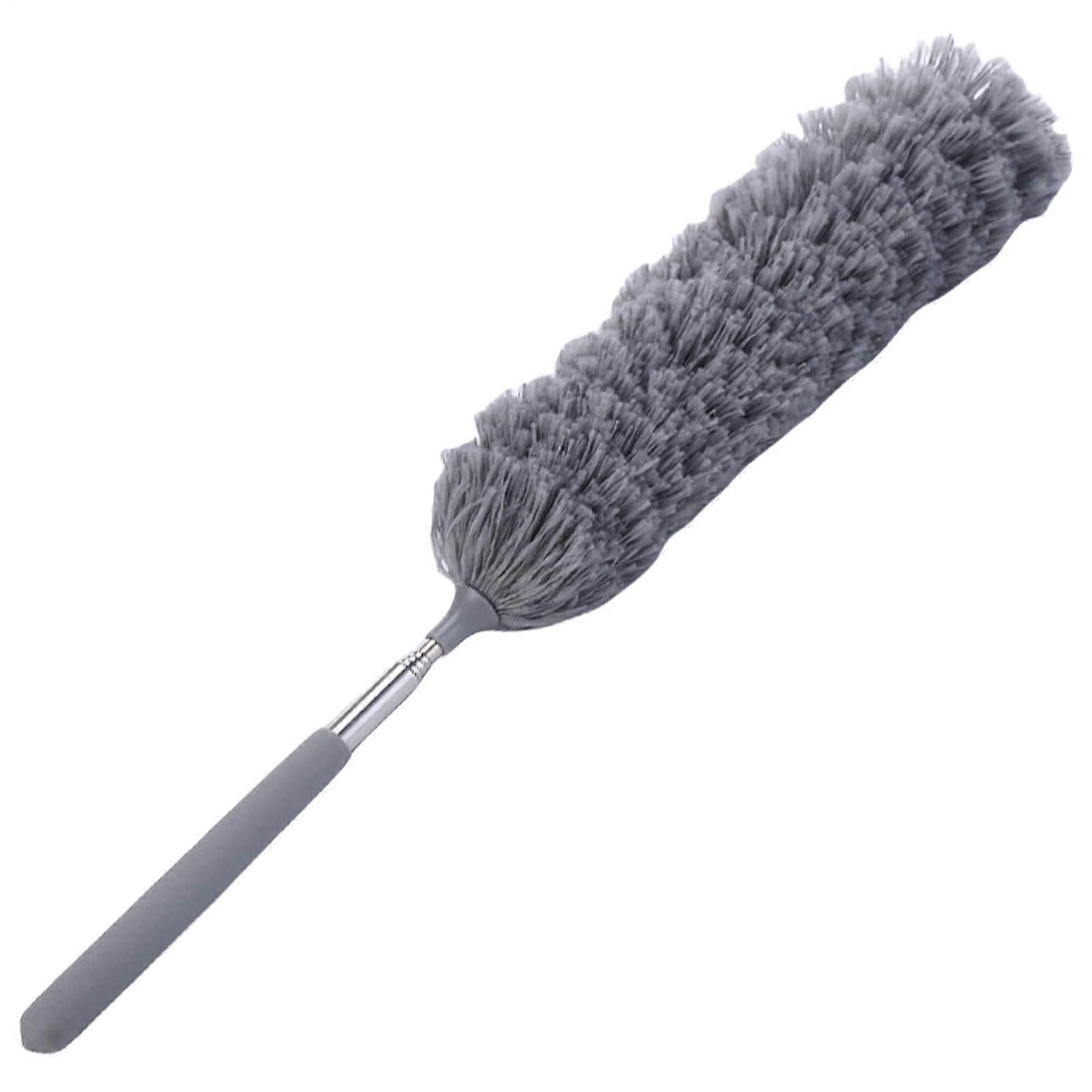 Extendable Feather and Microfiber Duster with Bendable Head, Telescoping Long Handle for Ceiling Fans and Cobweb Cleaning