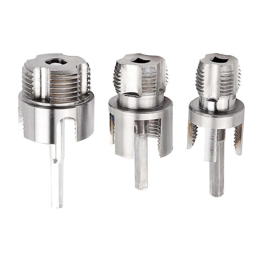 3 Pcs Internal & External Pipe Threading Tool, 1/2" 3/4" 1" PVC Plastic Pipe Thread Cutter Set Threader Kit