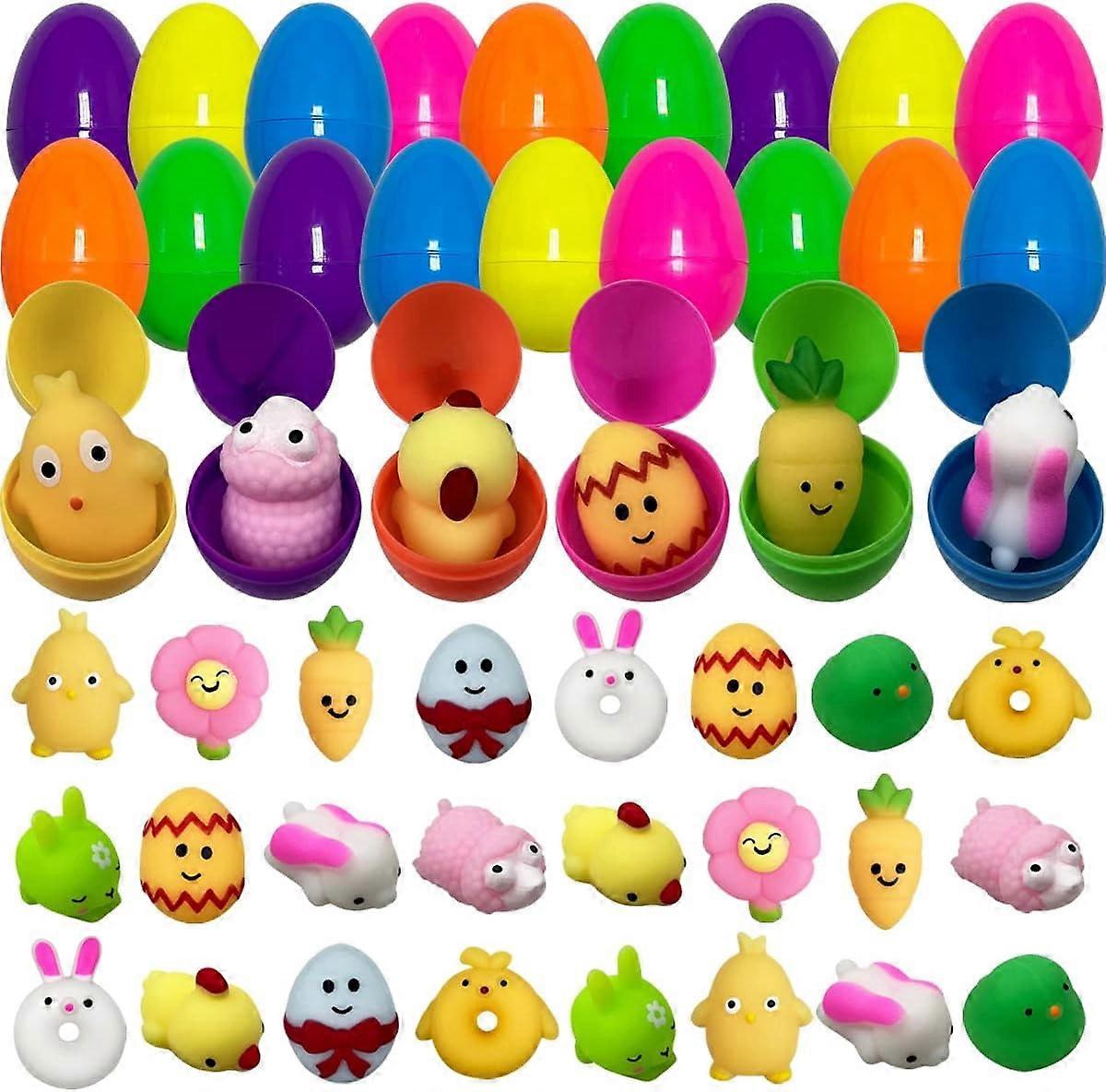 Plastic Prefilled Easter Eggs with Mochi Squishy Toys Inside for Easter Basket Stuffers