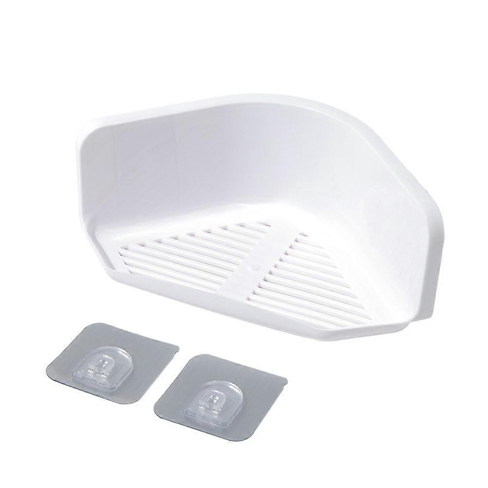 Plastic Storage Rack Triangle Rack for Storage Use 2Pcs Bathroom Grey White