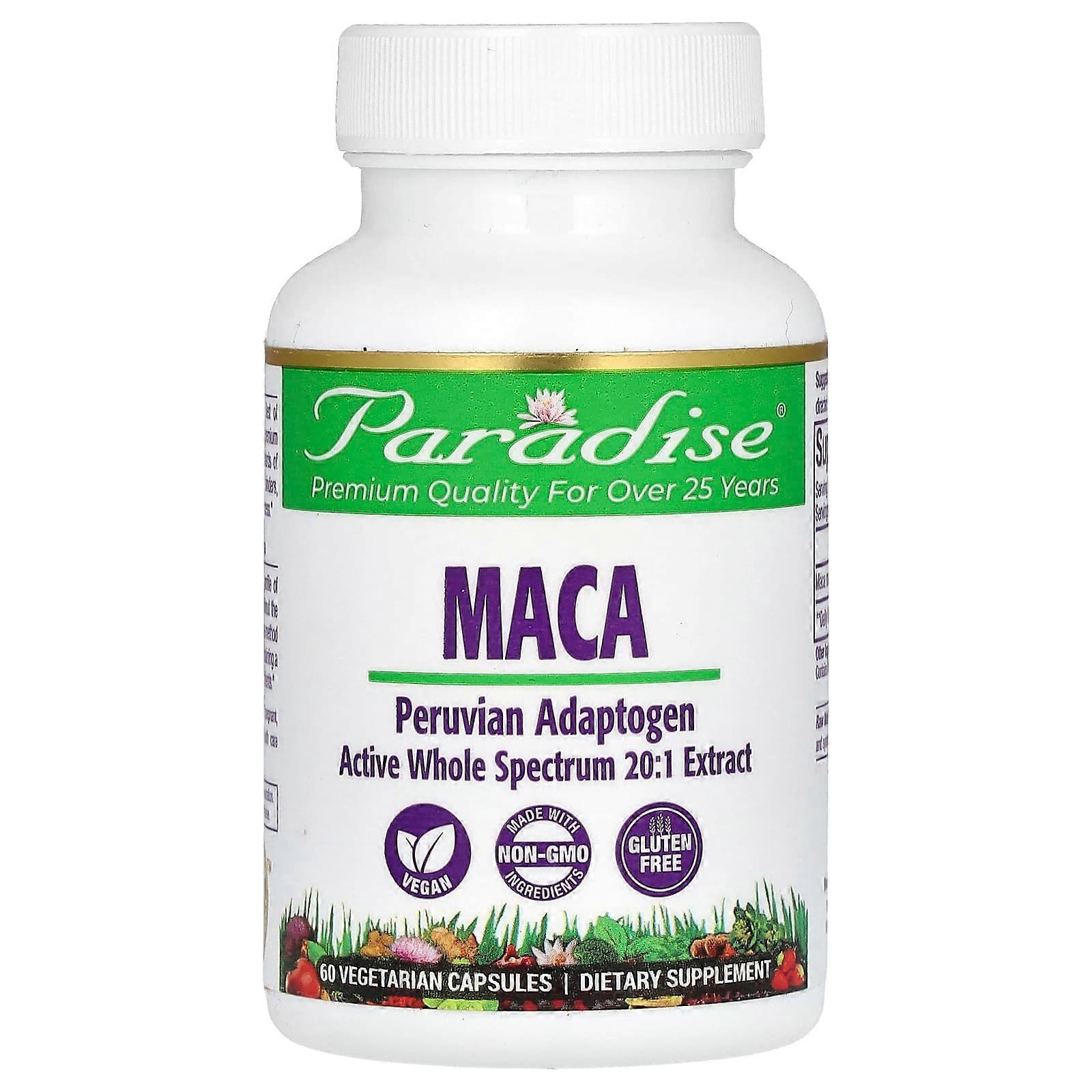 Paradise Herbs, Maca, 60 Vegetarian Capsules