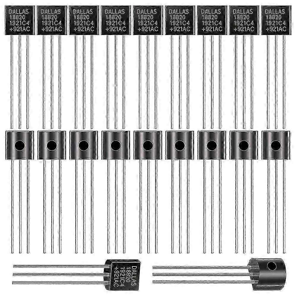 3-Pin TO-92 DS18B20 Temperature Sensor 20 Pieces 1-Wire Interface
