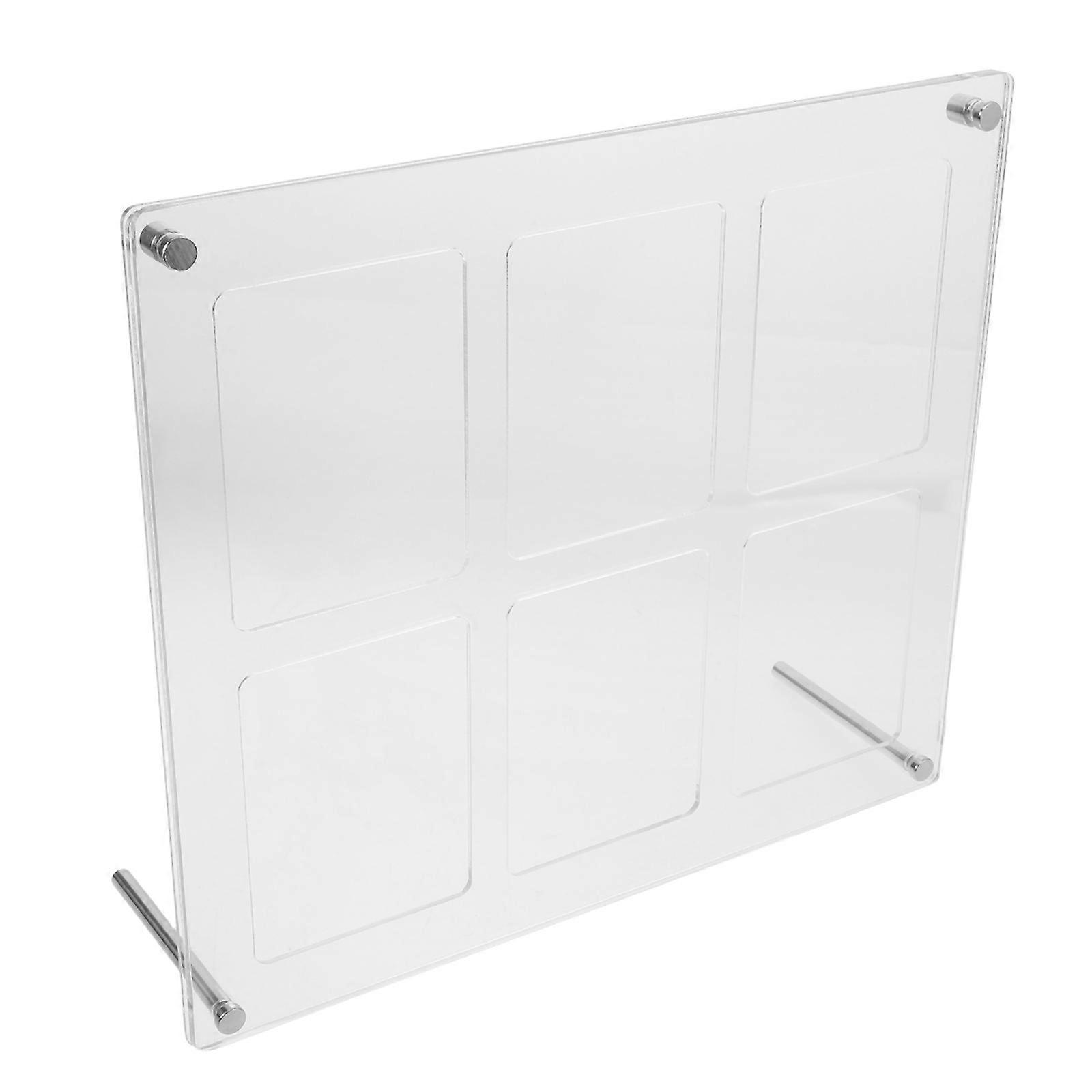 Acrylic Photo Frames for Decor Featuring 6 Grid Slots Clear Stand