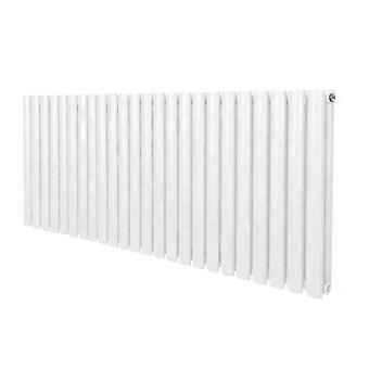 Oval Column Radiator 600mm x 1440mm Modern Designer Double Panel Central Heating Heater Gloss White