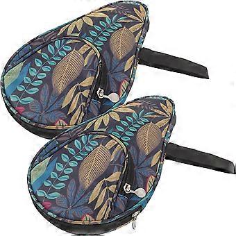 Table Tennis Paddle Case for Storage 4Pairs Blue Cloth Racket Bag