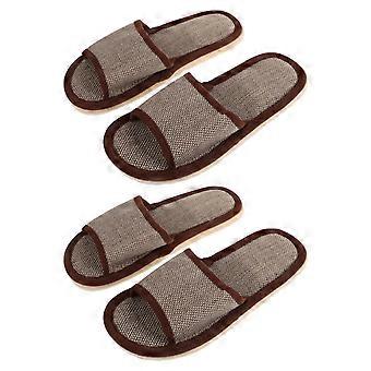 2 pary kapci 27 cm letnie bawełniane kapcie z pianki EVA do domu hotelowego (kawa)
