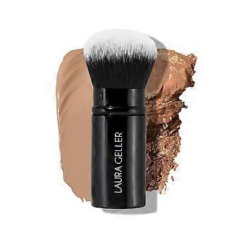 Sisäänvedettävä Airbrush Kabuki -sivellin kaikille kasvomeikeille &meikkivoide nestemäiselle, kermaiselle ja puuteriselle kasvomeikille alumiinikahvalla