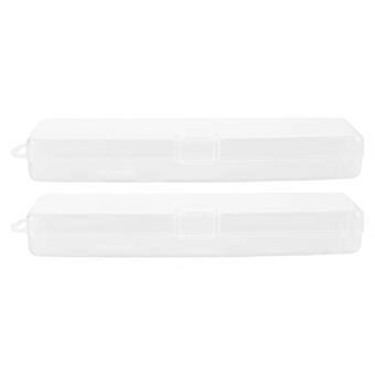 Porta pennelli da trucco portatile con coperchio per viaggi, set da 2 pezzi, organizer cosmetico trasparente.