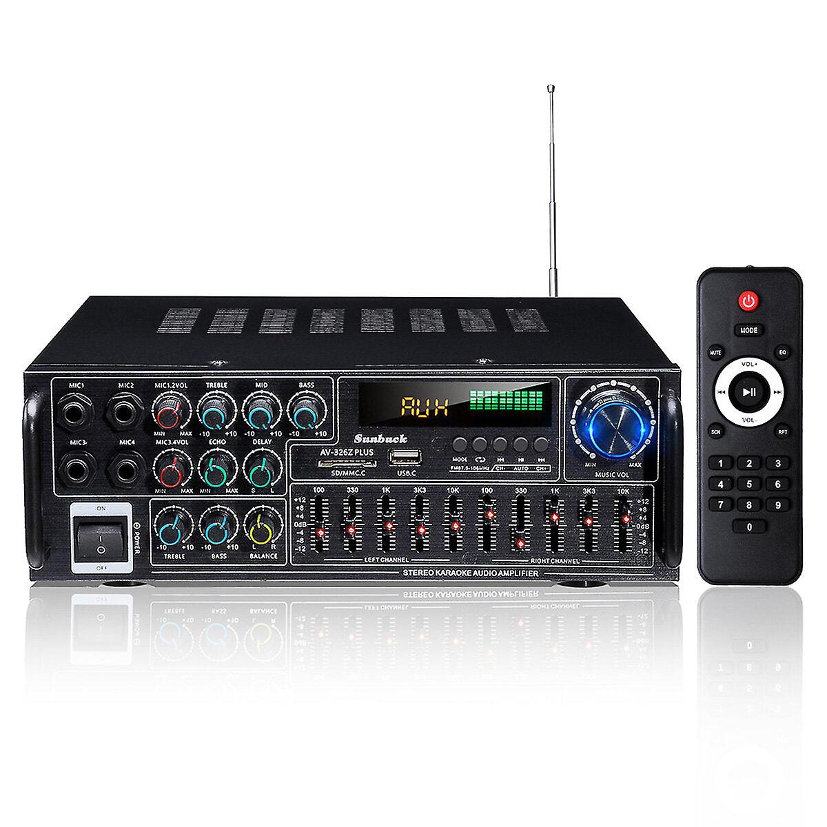 2000W Bluetooth 5.0 Stereo Power Amplifier Digital Audio Amp Usb Sd Home Car Use