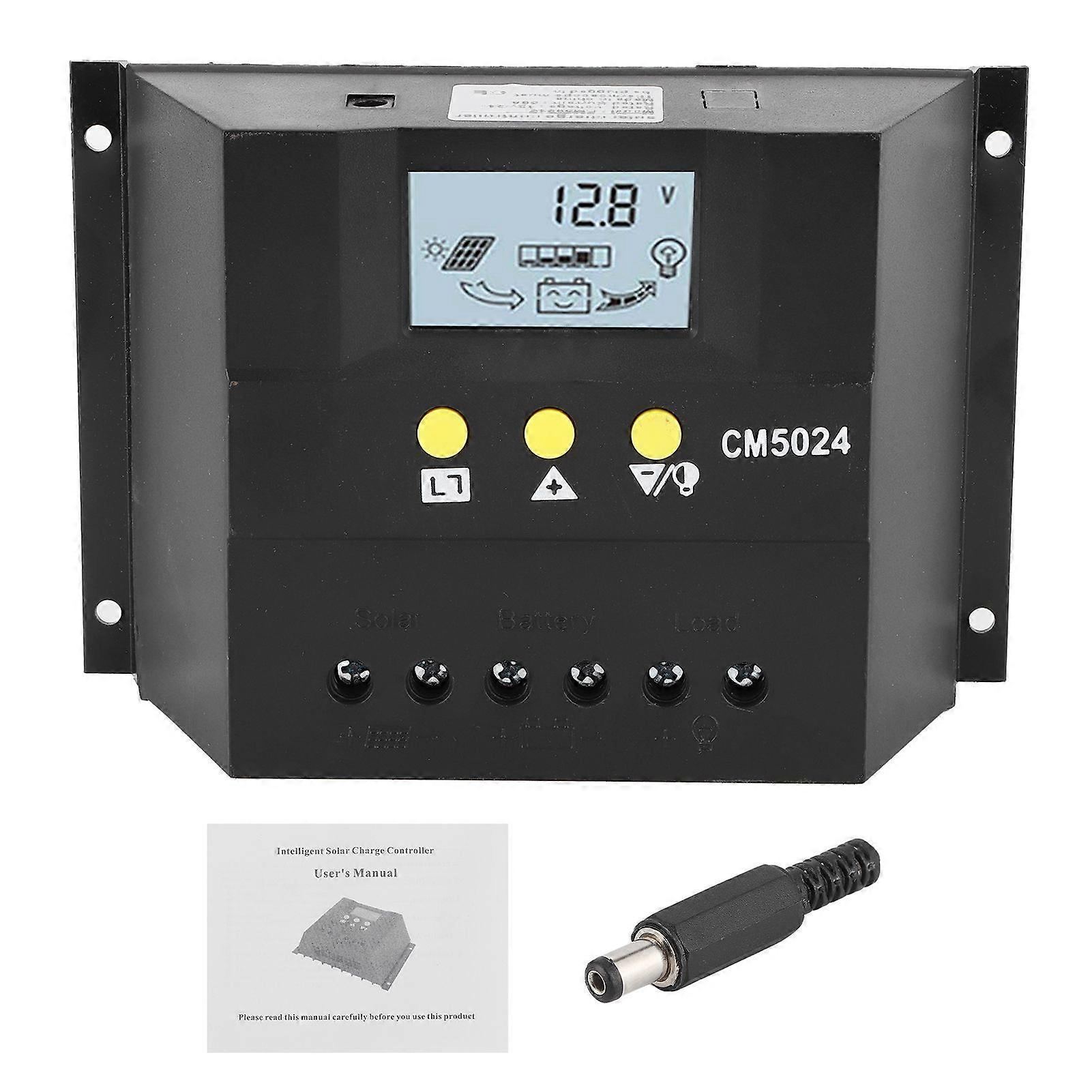 PWM Solar Charge/Discharge Controller Cell Panel Battery System LCD Display 50A 12V/24V
