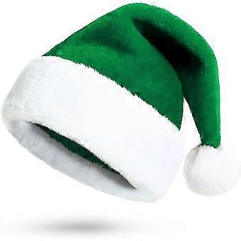 Dww-Vert Bonnet Noel Chapeau de Pre Nol pour Adultes De Luxe Costume de Chapeau de Pere Noel Peluche Ornements de Nol