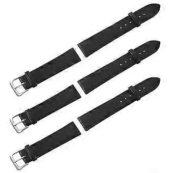 3X 20mm PU Leather Color Black Bracelet Watch Bracelet Fashion