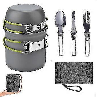 Portable Camping Cookware Set Outdoor Tableware Hiking Camping Cooking Pot Pan compatible withk Spoon