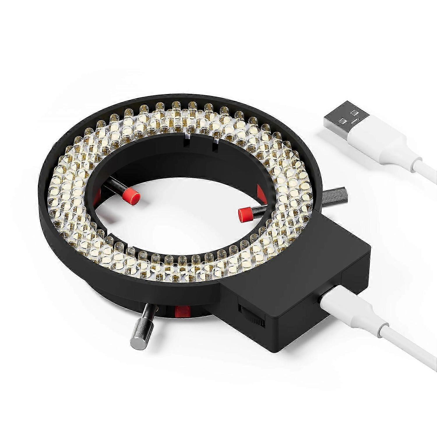 LED Ring Light Microscope 144 LED Illuminator with Adjustable Brightness for Stereo Microscopes
