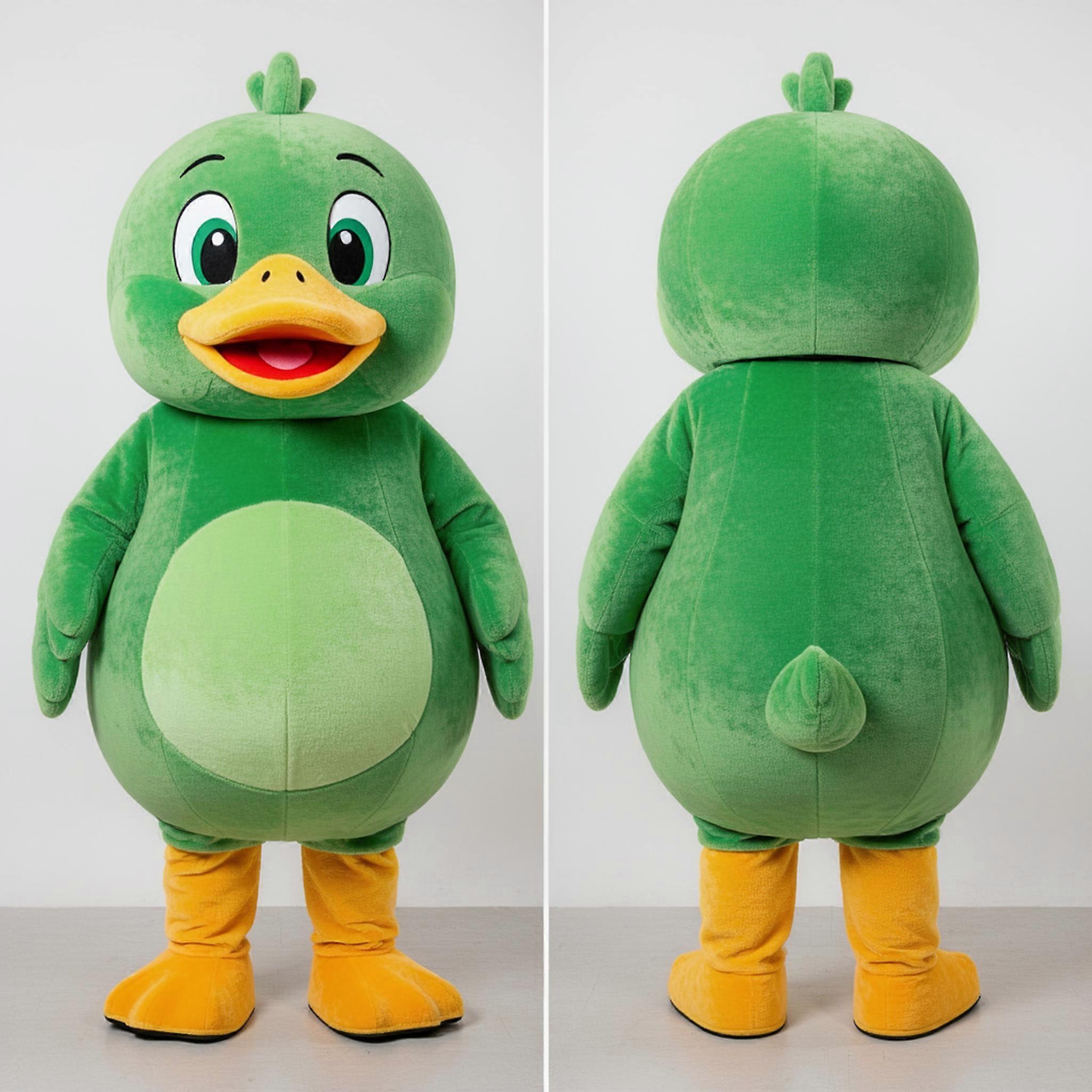MASTICOT Emerald Green Velvety Duck Mascot