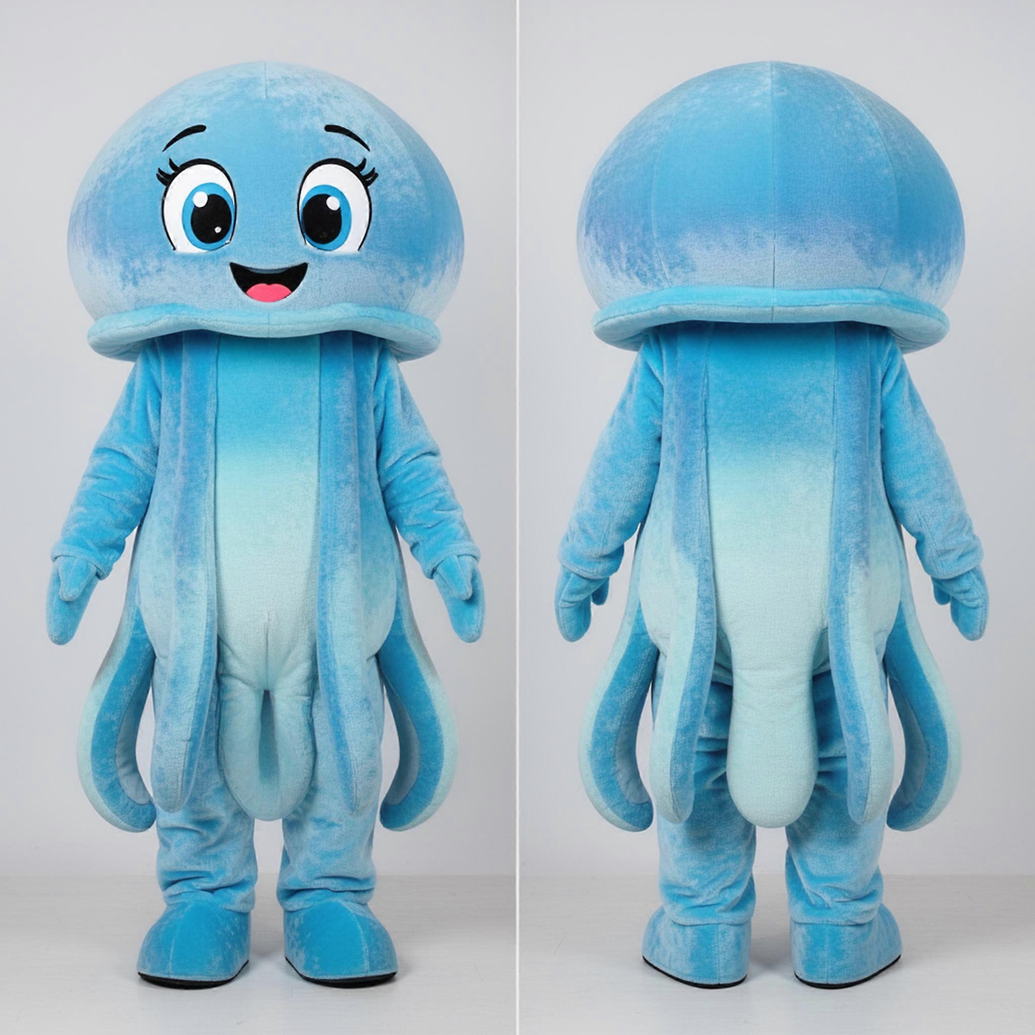 MASTICOT Sky Blue Translucent Jellyfish Mascot