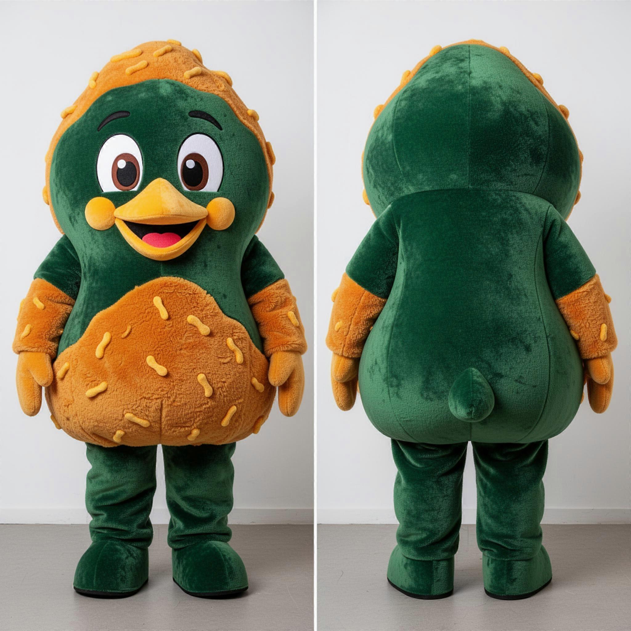 MASTICOT Forest Green Plush Fried Chicken Mascot