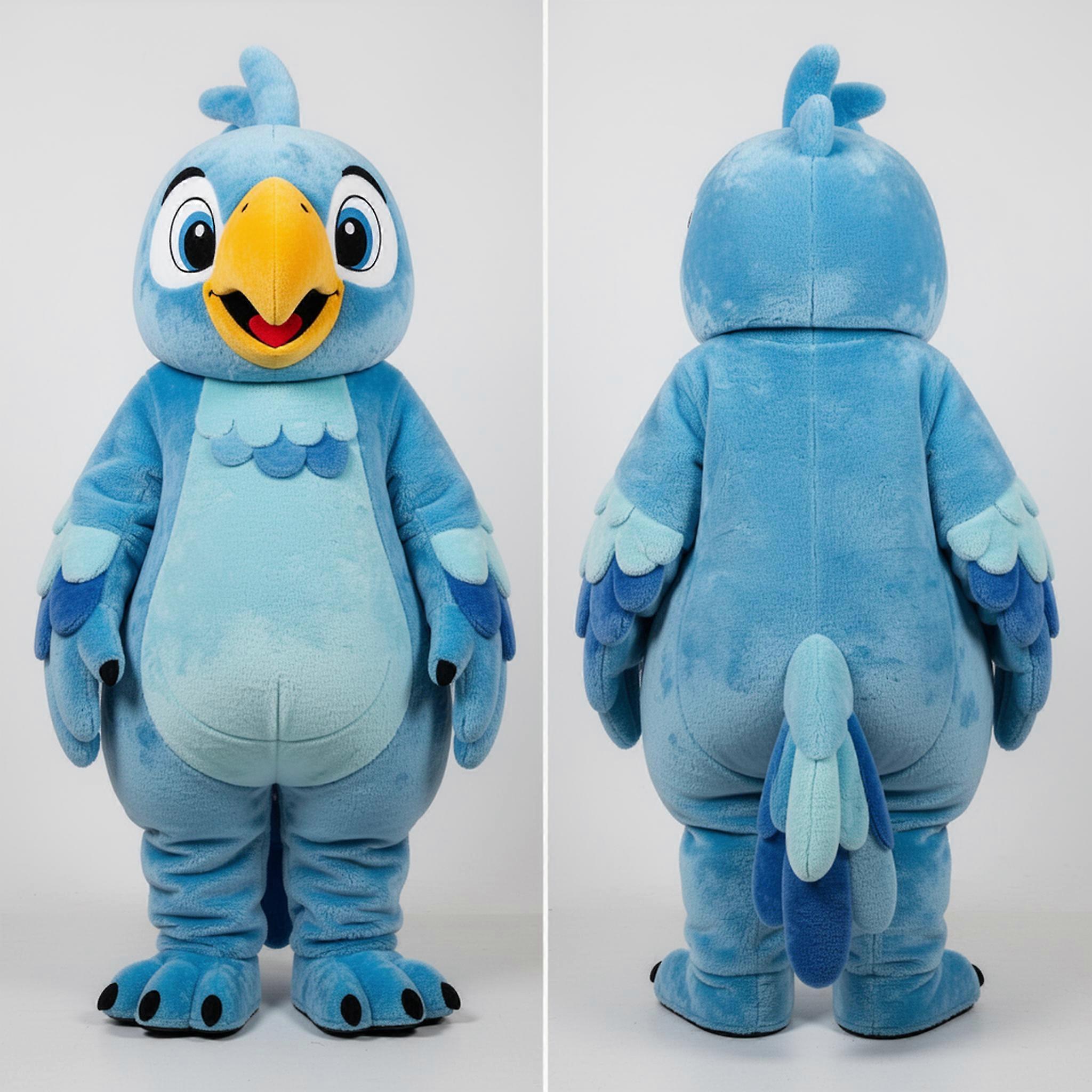 MASTICOT Sky Blue Feathered Macaw Mascot