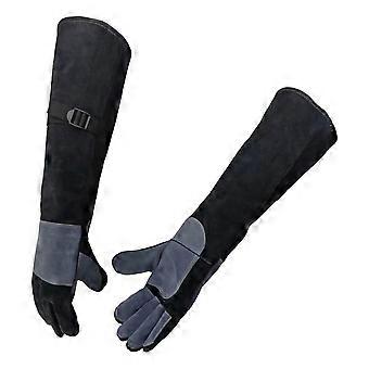 Pet Handling Gloves in Leather with Extended Forearm Cover for Grooming, Training and Daily Transfer Work for Owners  XL