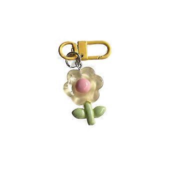 Lovely Flower Bag Charm Flower Keychain Playful Flower Keyrings Flower Shape Bag Pendant Perfect Gift compatible with Students Women Yellow