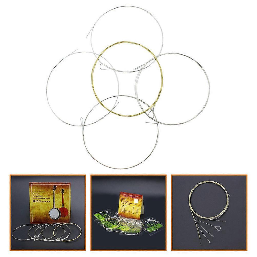 Banjo Strings Copper Alloy Banjo Strings Replacement 5Pcs Kit