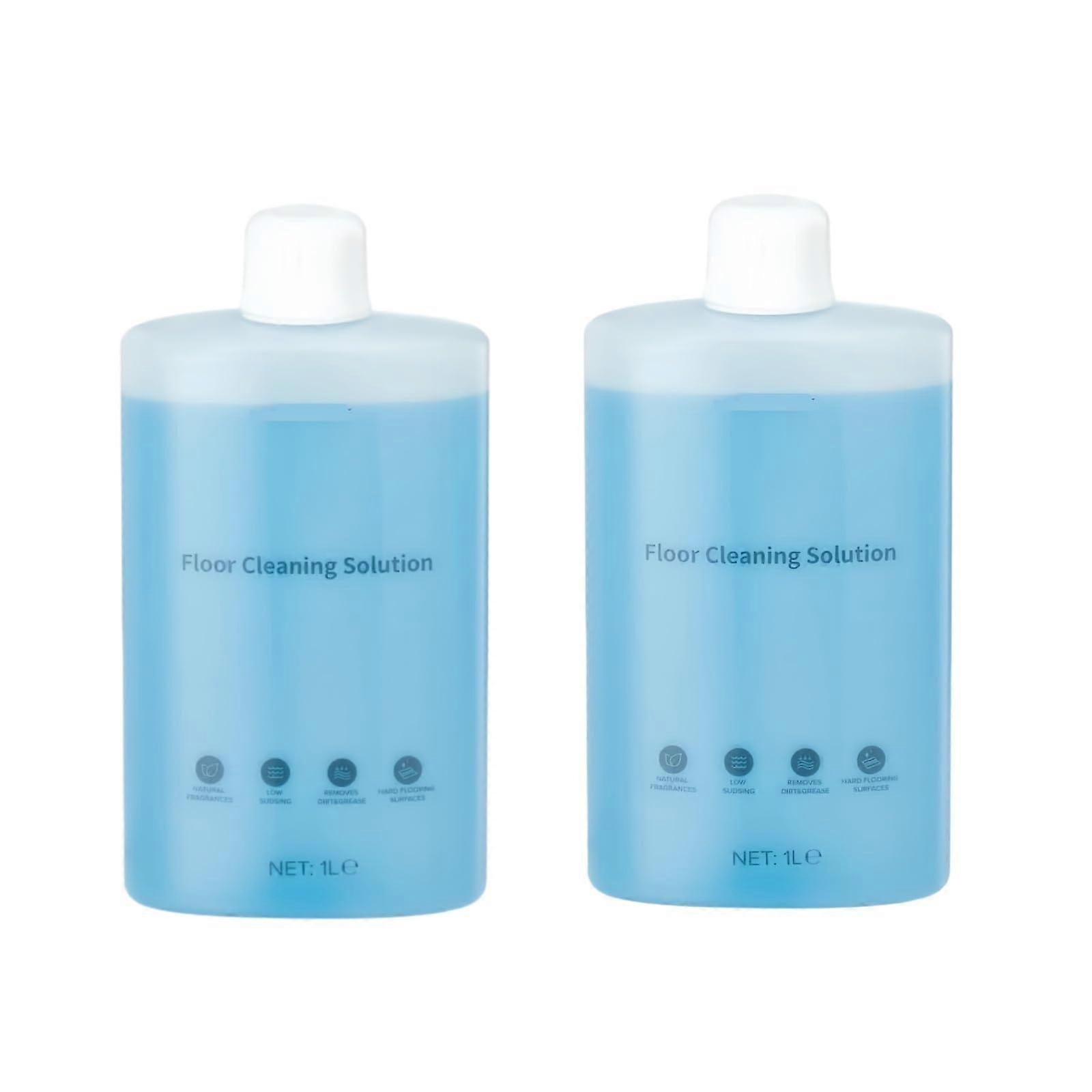 Robot Mop Cleaning Solution 1L, MultiSurface Floor Cleaner Compatible with Roborock, Low Foam, Fast Drying, 2pcs