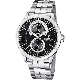 Retro Quartz Analog Men's Watch Festina with Stainless Steel Bracelet F16632/3