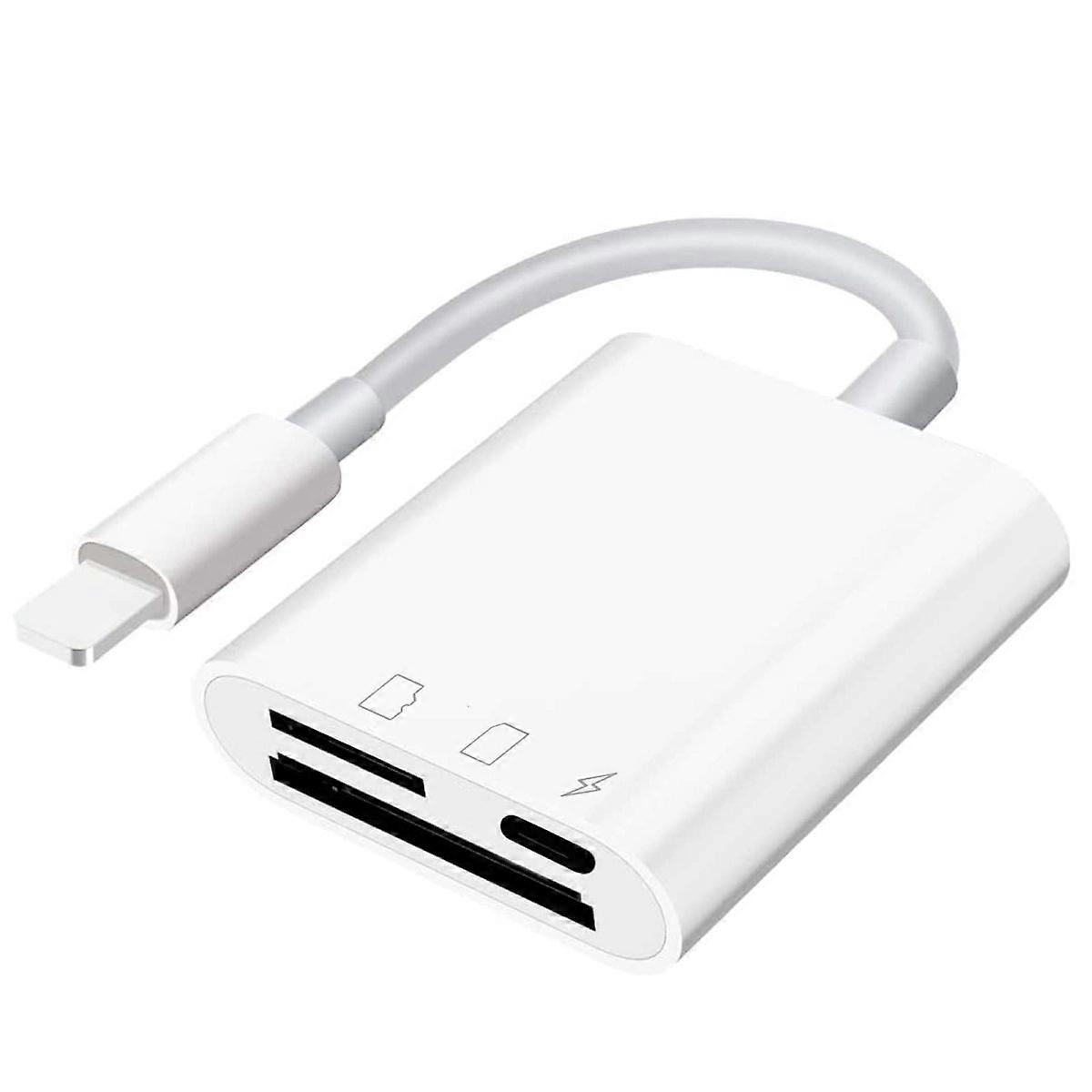 Dual-Slot SD Card Reader, Fast Secure Data Transfer, Compatible With iPhone iPad