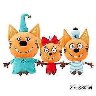 Echtes russisches Katzen-Plüschtier „Meine Familie – Drei glückliche Katzen“ – Cookie Candy Pudding – Anime-Katzenpuppe – Kawaii-Geschenk – Neuheit 2025 – S07