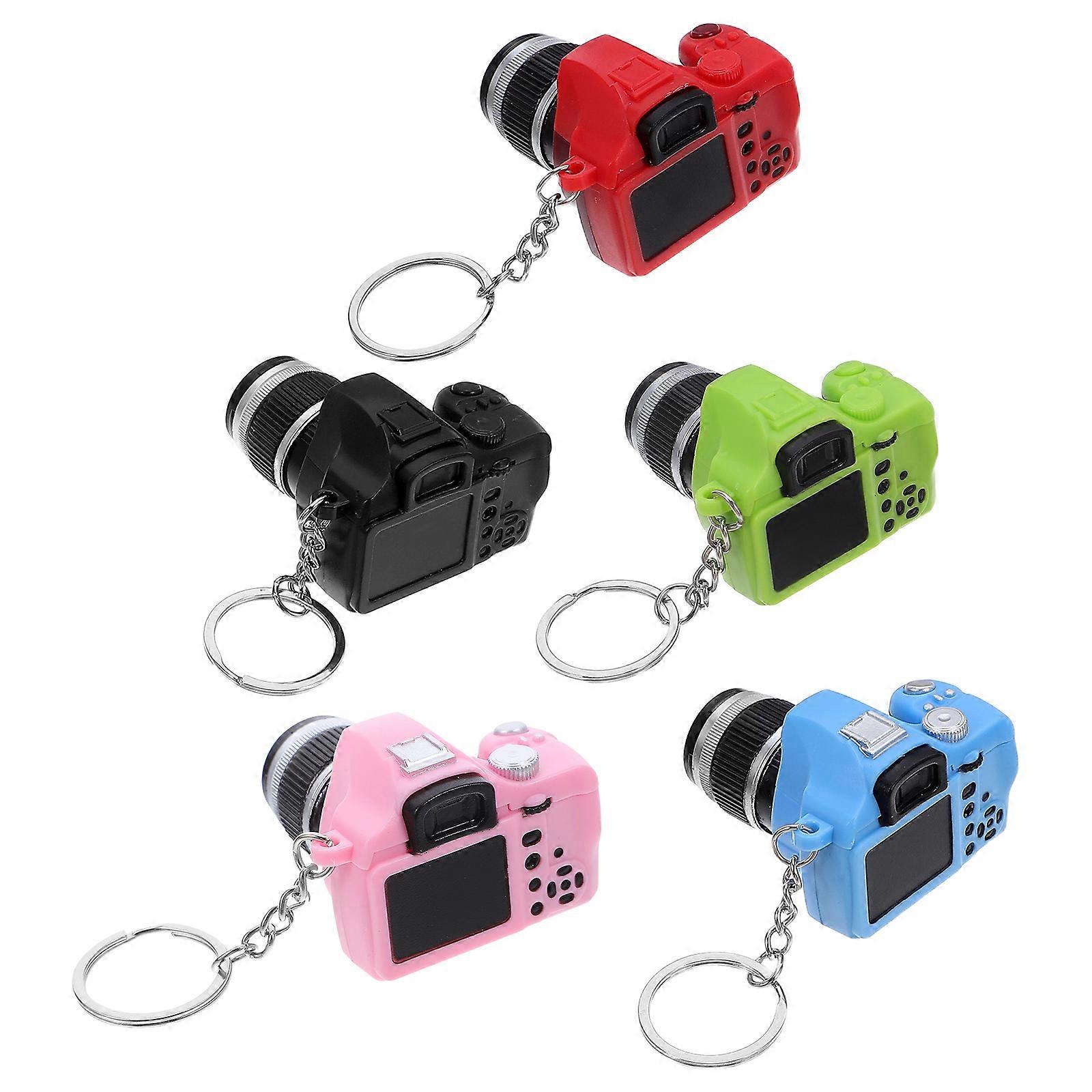 LED Camera Keychain for Hanging Keys 5Pcs Creative Mini Keyring Accessories