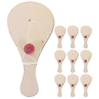 Wooden Paddle Ball Set with String Unfinished Wood Rackets Painting DIY Toys Party Favors Stocking Stuffer Goodie Bag Fillers-bhkj