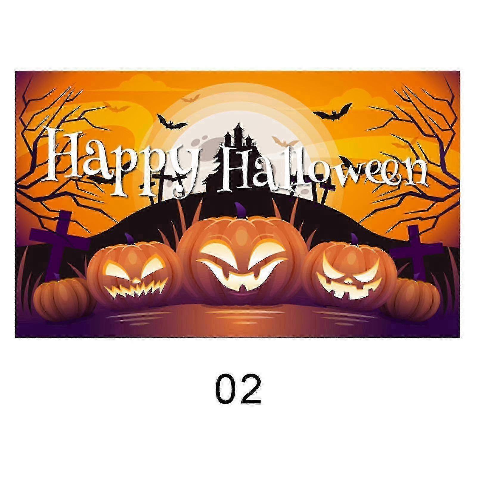 Pumpkin Spider Halloween Backdrop 90x150cm