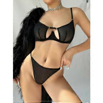 European and American sexy underwear, big breasts, small anti-sagging bra cover, ultra-thin perspective French large-size underwear