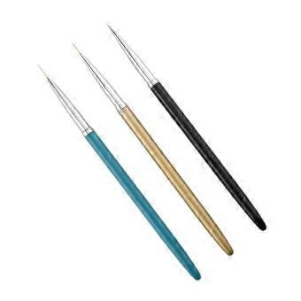 Fine Detail Painting and Creative Manicures 3Pcs Nail Art Brush Set with Ultra Thin Precision Tip